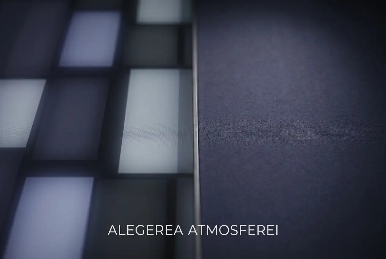 Masă de joc luminată discret lângă forme abstracte inspirate de sloturi